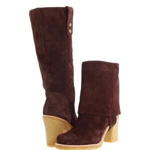 UGG Women's Josie Brown Suede Convertible Heel Boots in Size 5